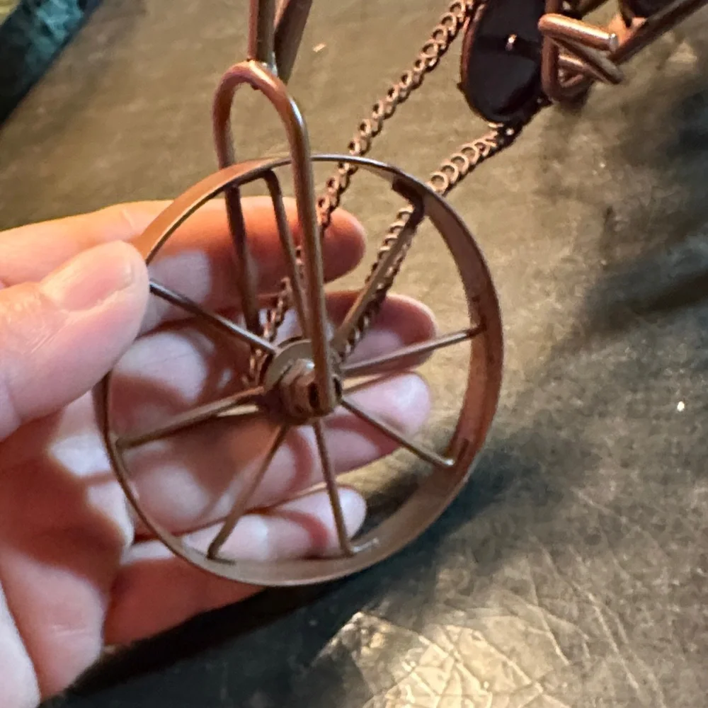 Rustic Orange Floral Tricycle Accent - Unbranded